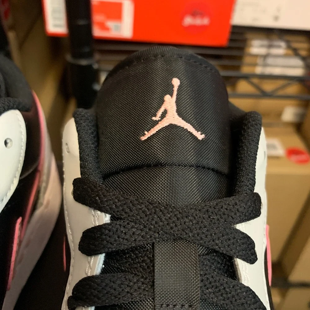 Nike Air Jordan 1 Low Black Grey Pink Shoes 553558-062 553560-062 GS Men's Sizes - Picture 8 of 13